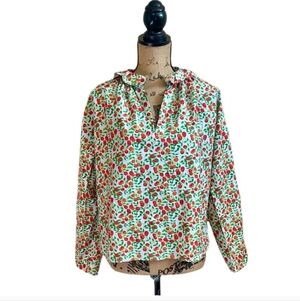 Floral Print Blouse - 🍊 and Green